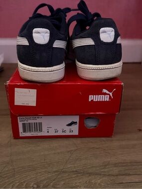 Puma Kids Suede Sneakers in Blue and White